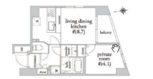 エクセルシオール麻布 2階 33.42㎡
