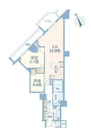 パークホームズ用賀三丁目 1階 69.34㎡