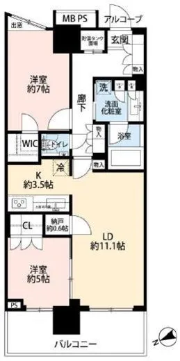 プラウドタワー東雲キャナルコート 2階