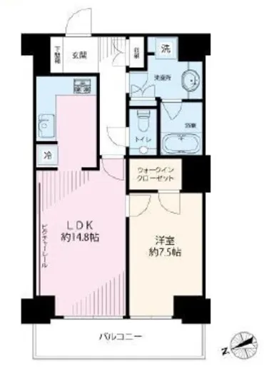 Wコンフォートタワーズ WEST 13階 58.36㎡