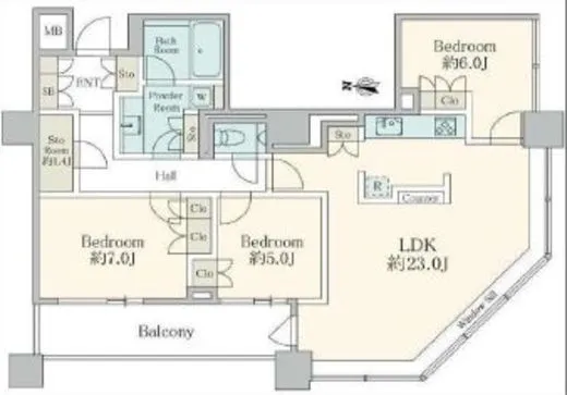 ブリリアタワー東京 35階 96.27㎡