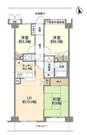 コスモ学芸大学 3階 65.85㎡