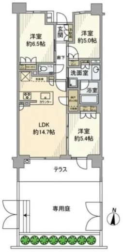 リストレジデンス桜新町 2階 70.5㎡