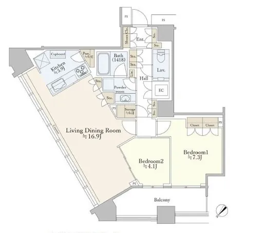 勝どきザ・タワー 50階 79.84㎡