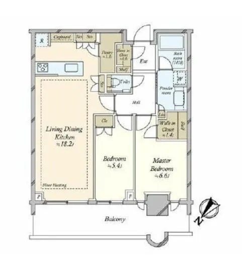 パークタワー勝どきミッド/サウス 30階 71.13㎡