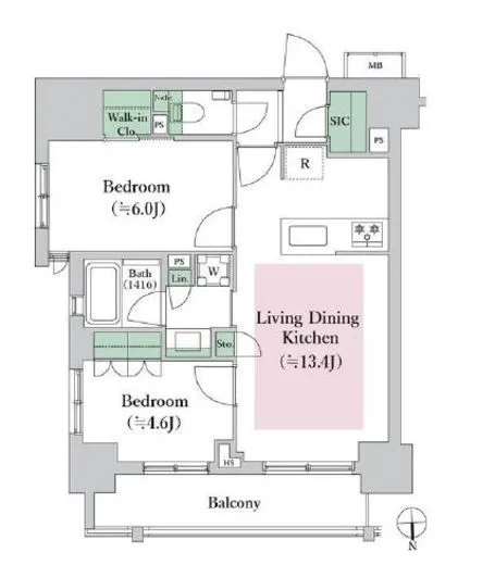 オープンレジデンシア本郷後楽園 4階 55.02㎡