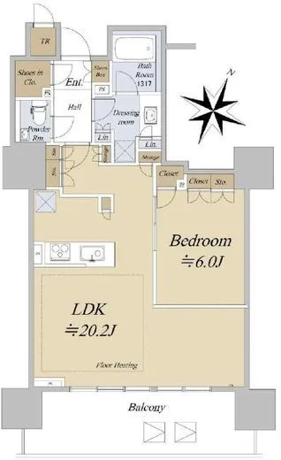 パークホームズ日本橋本町 13階 62.68㎡