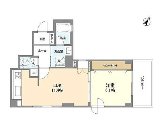 ルクレ日本橋蛎殻町 3階 45.03㎡