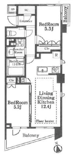 オープンレジデンシア目黒柿の木坂 3階 53.2㎡