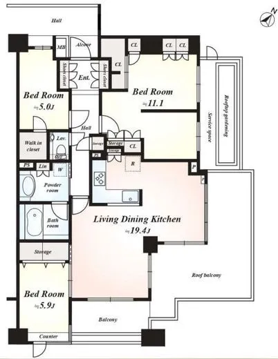 プラウド山王 5階