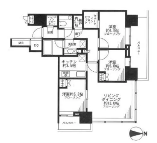 ザ・パークハウス晴海タワーズ クロノレジデンス 14階 76.3㎡