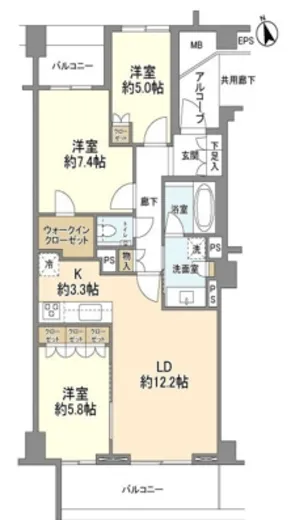 プラウド中野本町 2階