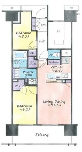 ブリリア辰巳キャナルテラス 9階 61.17㎡