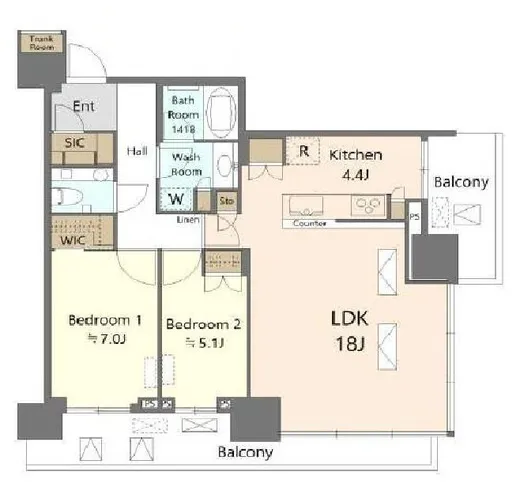 ザ・パークハウス晴海タワーズ クロノレジデンス 33階 72.95㎡