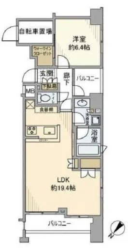 アスコットパーク東日本橋 4階 54.88㎡