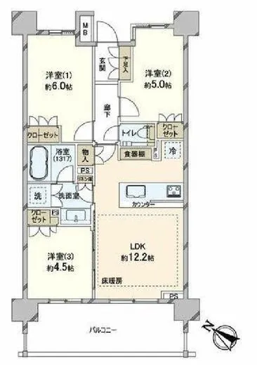 リストレジデンス用賀 6階 60.5㎡