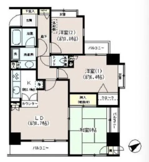 高輪パークホームズ 10階 64.69㎡