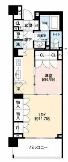 パークホームズ白金高輪アーバンレジデンス 3階 45.06㎡