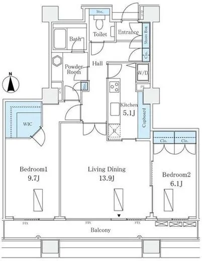 シティフロントタワー 17階 86.26㎡