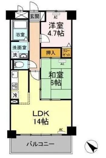 モニュメントスクウェア壱番館 2階 55.59㎡
