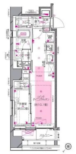 ピアース銀座レジデンス 7階 33.45㎡