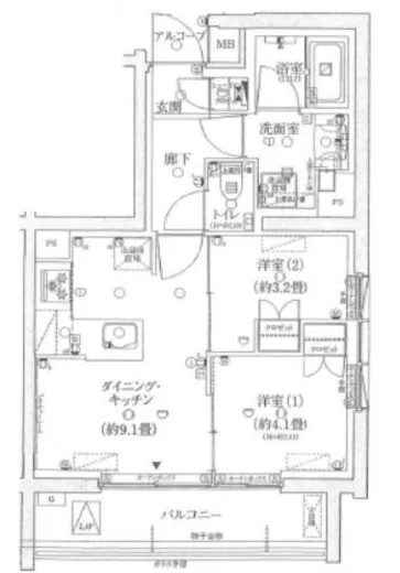 リベラージュ目黒洗足 4階 42.14㎡