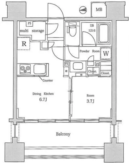イニシアイオ芝公園 4階 31.36㎡