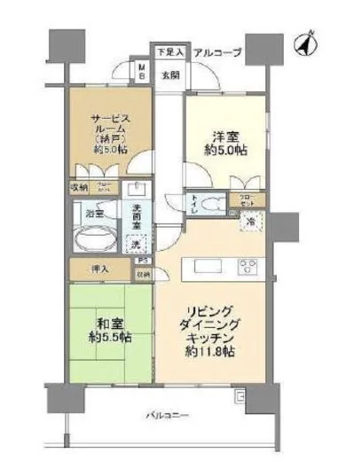 グランイーグルパークサイド大森南 3階 61.68㎡