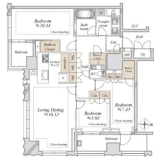 ブランズ千代田富士見 11階 109.58㎡
