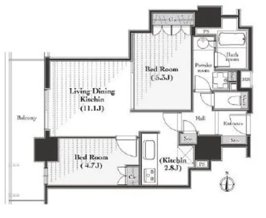 エリム春日町パークタワー 6階 51.46㎡