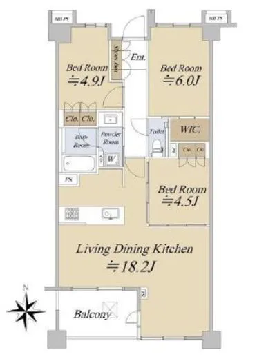 クリオ氷川台シーズンテラス 4階 71.66㎡