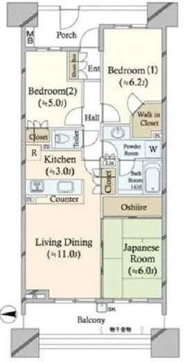 ガーデンフラッグシティ 6階 70.18㎡
