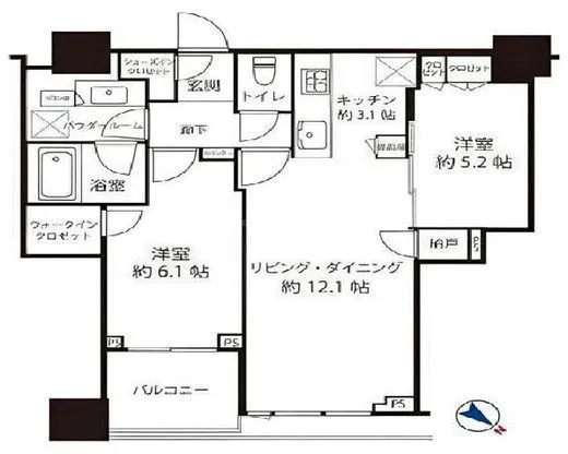 シティタワー武蔵小山 20階 61.19㎡