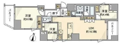 GREEN PARK文京白山 (グリーンパーク文京白山) 3階 71.77㎡