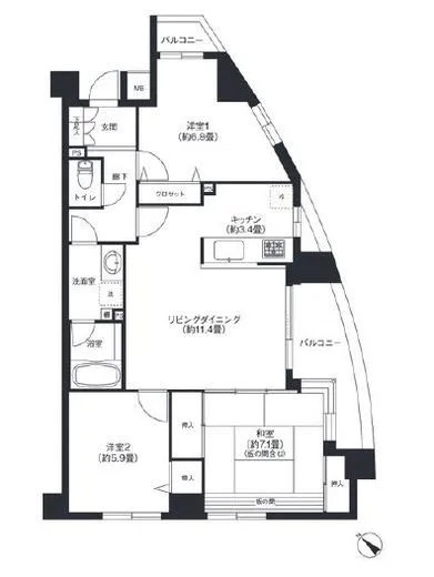 カナール山王 3階 76.63㎡
