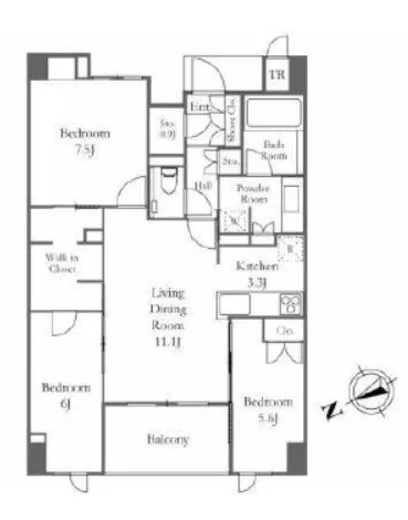 プラウド東京八丁堀 11階 80.03㎡