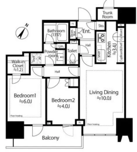 ザ・パークハウス高輪タワー 10階 56.62㎡