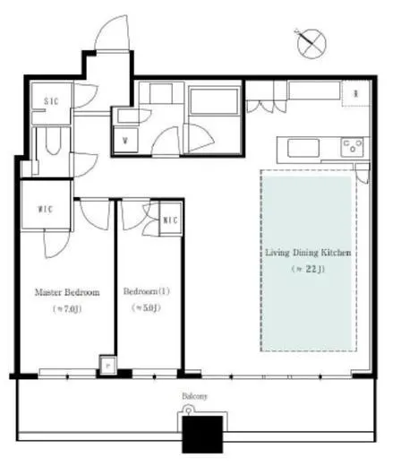 パークタワー勝どきミッド/サウス 23階 77.58㎡