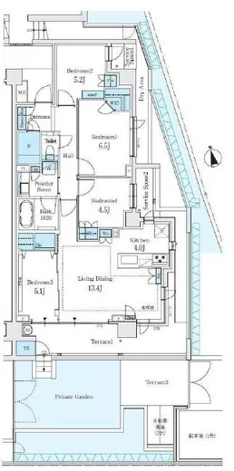 プラウド上北沢ディアージュ 1階 88.86㎡