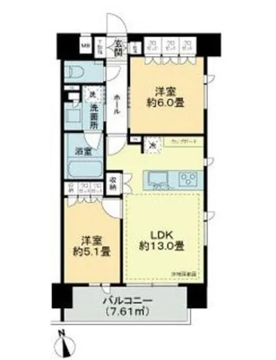 グリーンパーク中央湊 2階 55.98㎡