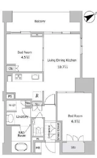 常盤松ハウス 2階 59.47㎡