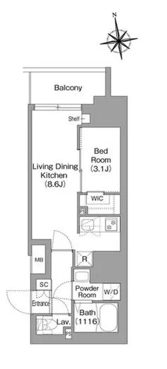 コンフォリア・リヴ北新宿 602