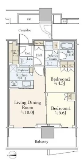 HARUMI FLAG SKYDUO SUN VILLAGE (晴海フラッグ スカイデュオ サンヴィレッジ) 8階 54.8㎡