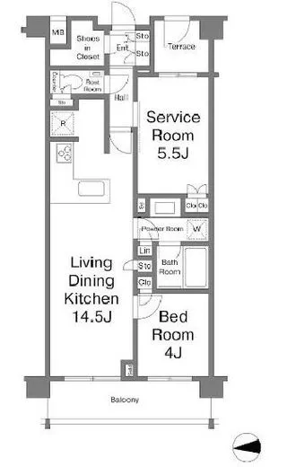 ディアナコート学芸大学翠景 2階 54.8㎡