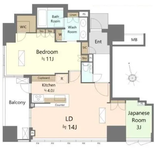 ザ・パークハウス新宿御苑 11階 80.64㎡