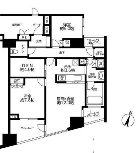 ヒルズ新宿御苑 8階 78.68㎡