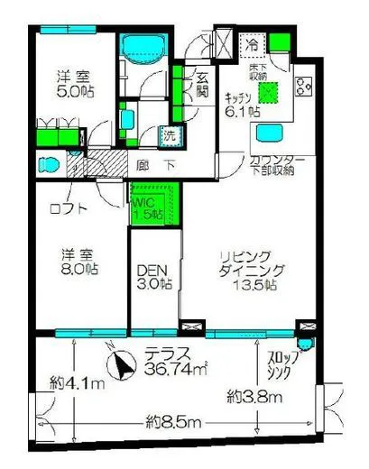 ブランズ中野上ノ原 1階 76.65㎡