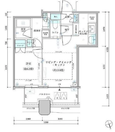 パークタワー勝どきミッド/サウス 11階 40.1㎡