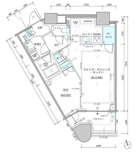 パークタワー勝どきミッド/サウス 18階 51.07㎡