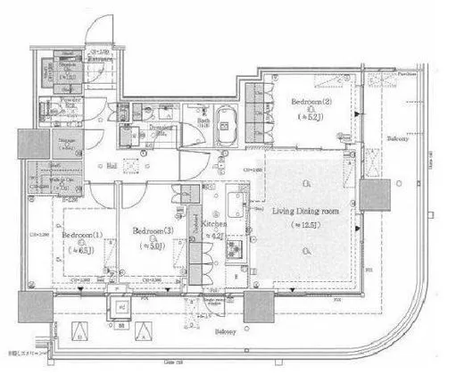 HARUMI FLAG SKYDUO PARK VILLAGE (晴海フラッグ スカイデュオ パークヴィレッジ) 47階 78.82㎡